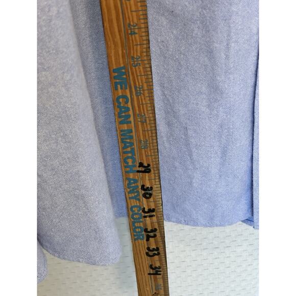 Chaps Ralph Lauren Untucked Blue Cotton Button Down LS Shirt Mens XXL - Picture 8 of 8